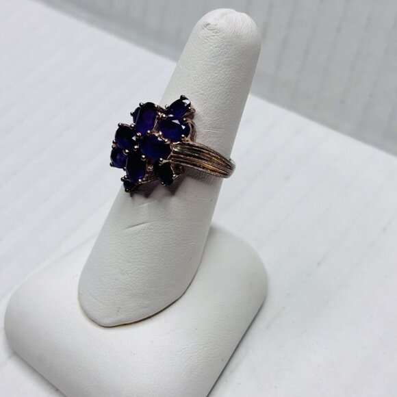 Marquise Cut Vintage Purple Lolite Sterling Silver Cocktail Ring Size 6 - Picture 2 of 7